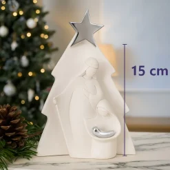 Presepi Di Natale-Bongelli Preziosi presepe di natale h15 natività moderna bianco