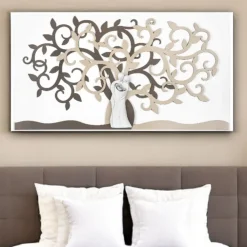Capezzali-Bongelli Preziosi quadro capezzale sacra famiglia moderna 110x60 nocciola