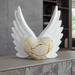 Soprammobili Moderni-Bongelli Preziosi scultura ali angelo cuore oro soprammobile