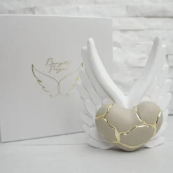 Soprammobili Moderni-Bongelli Preziosi scultura ali angelo cuore oro soprammobile