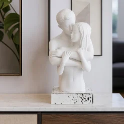 Soprammobili Moderni-Bongelli Preziosi scultura busto coppia sentimenti bianca argento