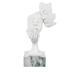 Soprammobili Moderni-Bongelli Preziosi scultura coppia face h28 base marmo bianco