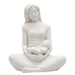 Soprammobili Moderni-Bongelli Preziosi scultura da tavolo maternita seduta bimbo h18 bianca
