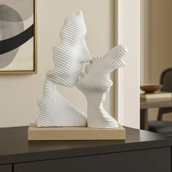 Soprammobili Moderni-Bongelli Preziosi scultura h29 da tavolo moderna bacio stilizzato nocciola