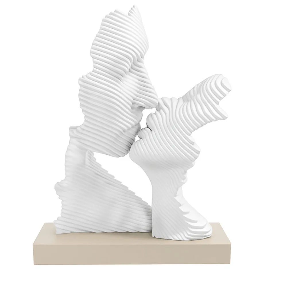 Soprammobili Moderni-Bongelli Preziosi scultura h29 da tavolo moderna bacio stilizzato nocciola
