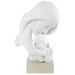 Soprammobili Moderni-Bongelli Preziosi scultura maternita face bianca base nocciola