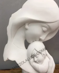 Soprammobili Moderni-Bongelli Preziosi scultura maternita face bianca base nocciola