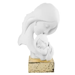 Soprammobili Moderni-Bongelli Preziosi scultura maternita' h34 face bianca base oro