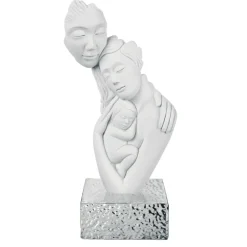 Soprammobili Moderni-Bongelli Preziosi scultura moderna face famiglia h27 base argento