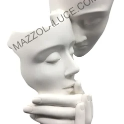 Soprammobili Moderni-Bongelli Preziosi scultura moderna volti face bianco argento