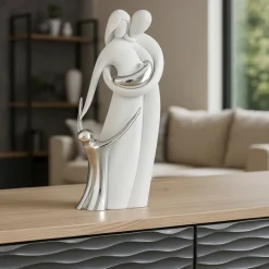 Soprammobili Moderni-Bongelli Preziosi statuetta famiglia soprammobile scultura bianca