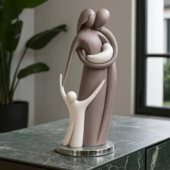 Soprammobili Moderni-Bongelli Preziosi statuetta famiglia tortora soprammobile