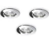Faretti Da Incasso-Ideal Lux Box 3 faretti da incasso jazz fi rotondo cromo per cartongesso