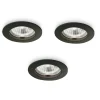 Faretti Da Incasso-Ideal Lux Box kit da 3 jazz fi faretto da incasso per cartongesso rotondo nero