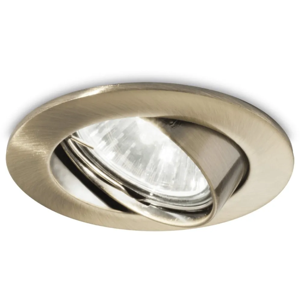 Faretti Da Incasso-Ideal Lux Box kit 3 swing faretti da incasso orientabile brunito rotondo