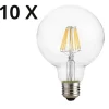 Lampadine Led-Ideal Lux Box 10 lampadine led e27 8w 3000k 1050lm globo trasparente filamento