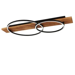 Plafoniere Moderne-Eglo Boyal plafoniera moderna nera e marrone led 3000k
