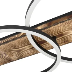 Plafoniere Moderne-Eglo Boyal plafoniera moderna nera e marrone led 3000k