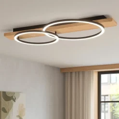 Plafoniere Moderne-Eglo Boyal plafoniera moderna in legno led 3000k