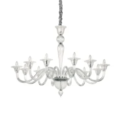 Lampadario Camera Da Letto-Ideal Lux Brigitta sp12 lampadario per salotto cristallo trasparente 12 luci