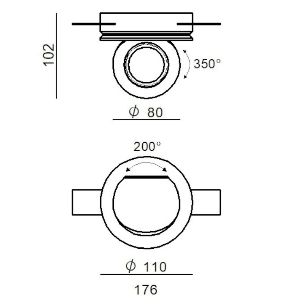 Faretti Da Incasso-Linea Light Bubble faretto nero led 9w 3000k 24v ottica 15 da incasso