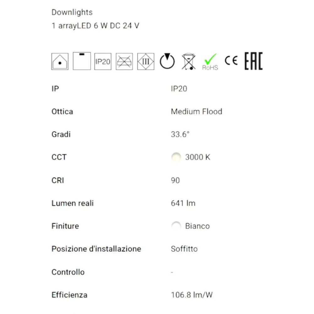Faretti Da Incasso-Linea Light Bubble faretto bianco da incasso ottica 34 led 6w 3000k