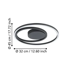 Plafoniere Moderne-Eglo Calagrano z plafoniera moderna rotonda led rgb da 2700k a 6500k smart