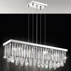 Lampadari Moderni-Eglo Caloanda lampadario di cristallo vetro per soggiorno