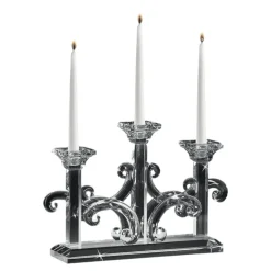 Soprammobili Moderni-Selezionato da Mazzolaluce Candelabro tre fiamme da tavola candeliere di vetro cristallo