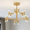 Plafoniere Moderne-Perenz Illuminazione Candles perenz lampadario oro spazzolato led 3000k dimmerabile