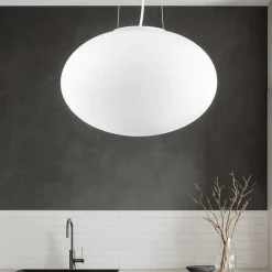 Lampadari Cucina-Ideal Lux Candy sp1 d40 lampadario sfera di vetro bianco