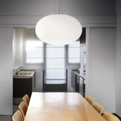 Lampadari Cucina-Ideal Lux Candy sp1 d40 lampadario sfera di vetro bianco