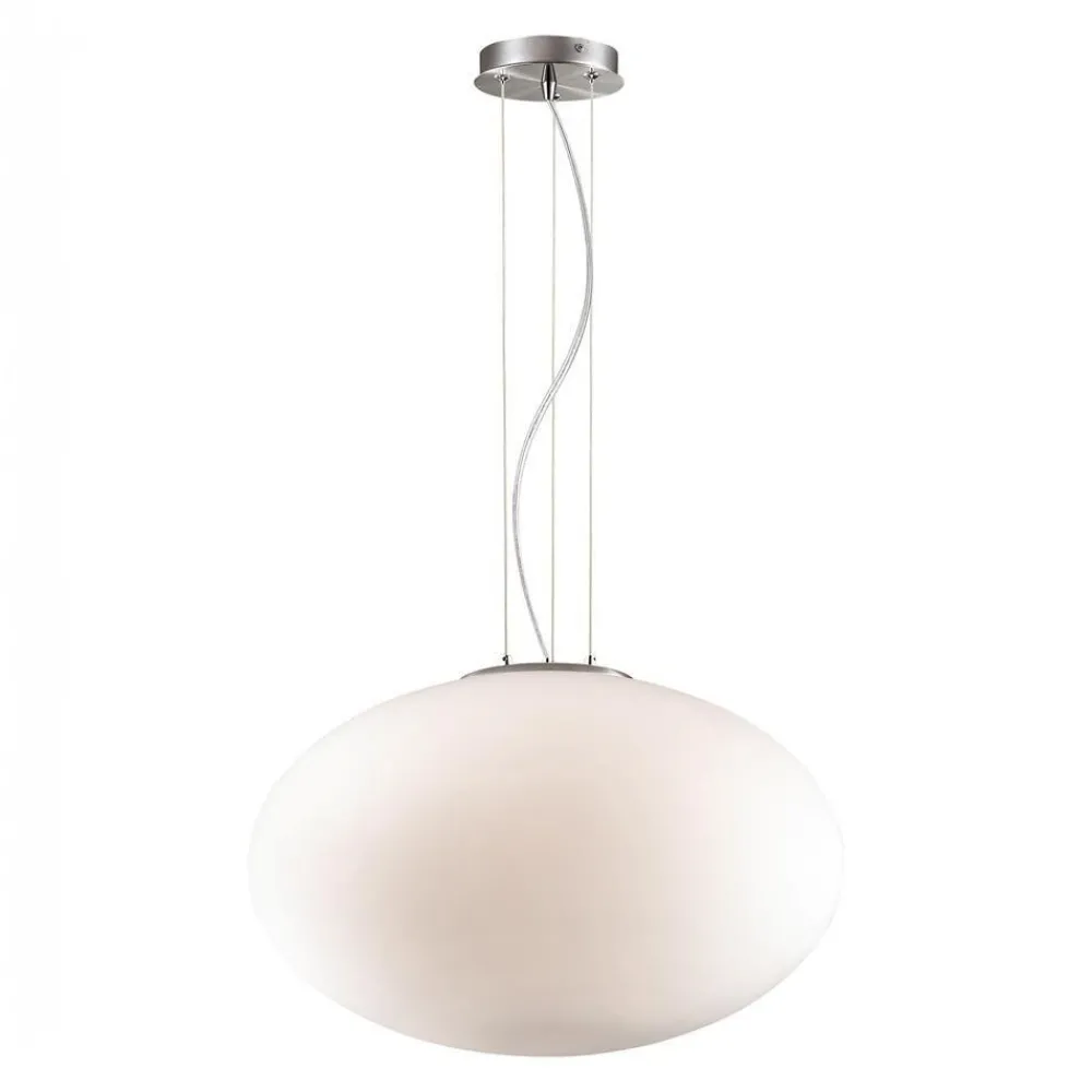 Lampadario Camera Da Letto-Ideal Lux Candy sp1 d50 idea lux lampadario sfera vetro bianco