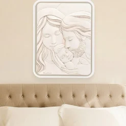 Capezzali-Bongelli Preziosi Capezzale capoletto sacra famiglia 45x48 nocciola
