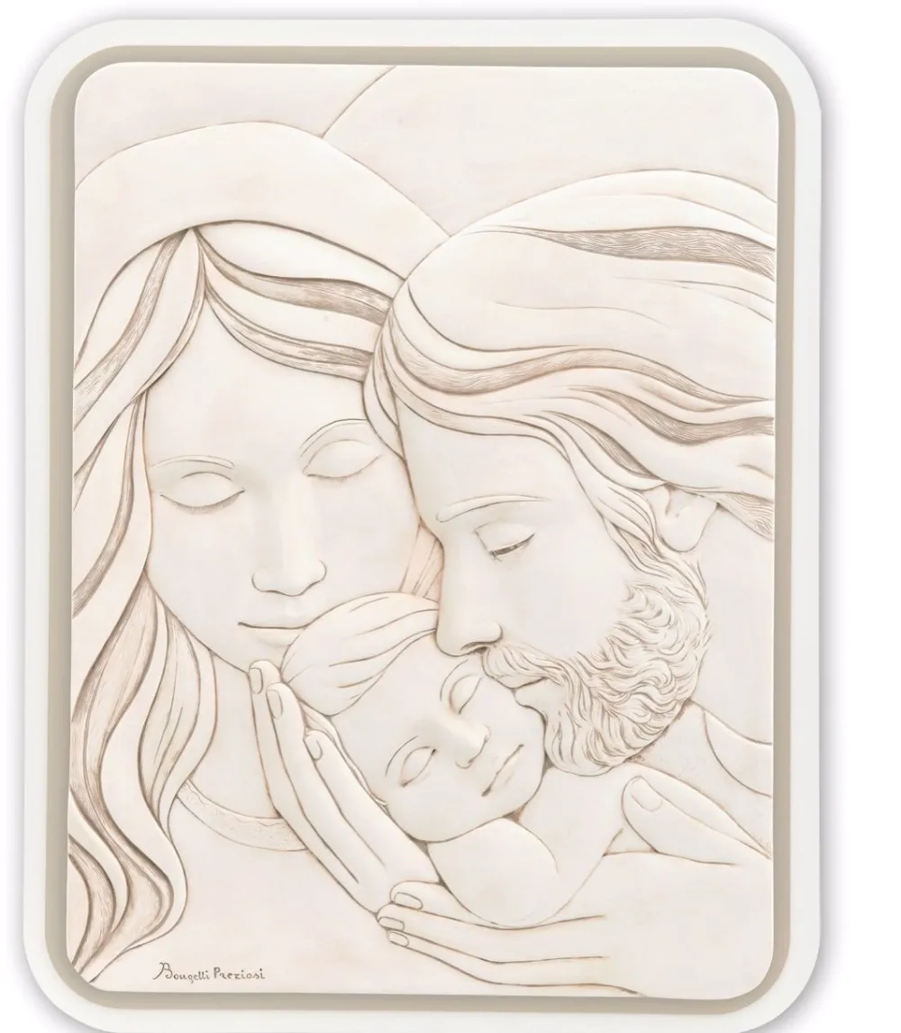 Capezzali-Bongelli Preziosi Capezzale capoletto sacra famiglia 45x48 nocciola