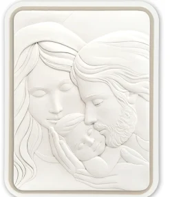 Capezzali-Bongelli Preziosi Capezzale capoletto sacra famiglia 30x38 nocciola