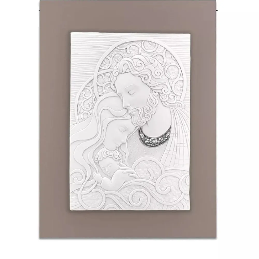 Capezzali-Bongelli Preziosi Capezzale capoletto 30x40 sacra famiglia tortora