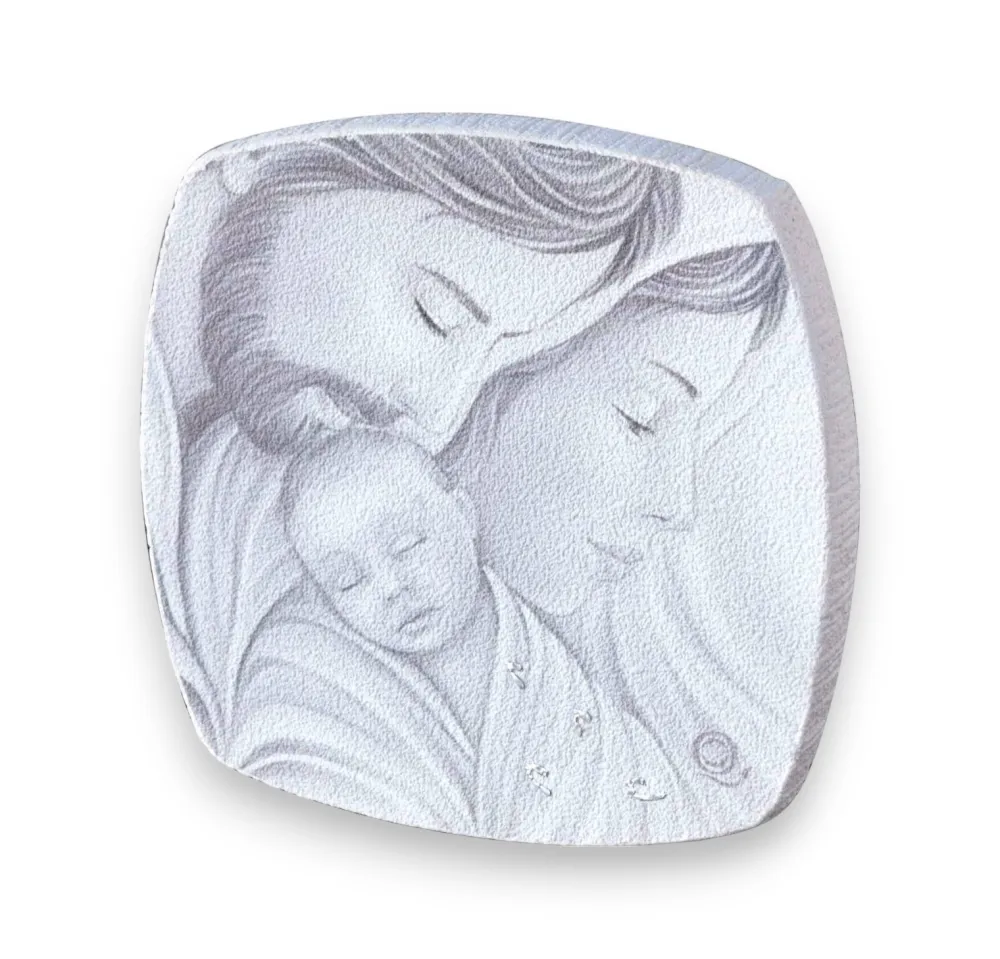 Capezzali-Selezionato da Mazzolaluce Capezzale da comodino 10x10cm sacra famiglia decoro a rilievo