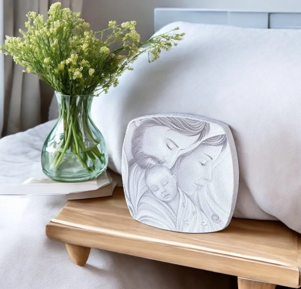 Capezzali-Selezionato da Mazzolaluce Capezzale da comodino 10x10cm sacra famiglia decoro a rilievo