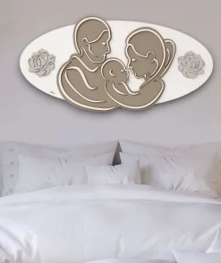 Capezzali-Selezionato da Mazzolaluce Capezzale moderno sacra famiglia 120x60 bianco tortora grigio