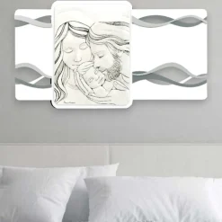 Capezzali-Bongelli Preziosi Capezzale moderno sacra famiglia grigio 70x34