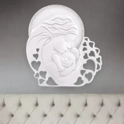 Capezzali-Bongelli Preziosi Capezzale quadretto 24x22 cm cuore bianco