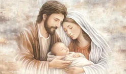 Capezzali-Selezionato da Mazzolaluce Capezzale sacra famiglia dimora del cuore tela decorata 120x70