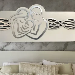 Capezzali-Selezionato da Mazzolaluce Capezzale sacra famiglia moderna bianco foglia argento 120x60