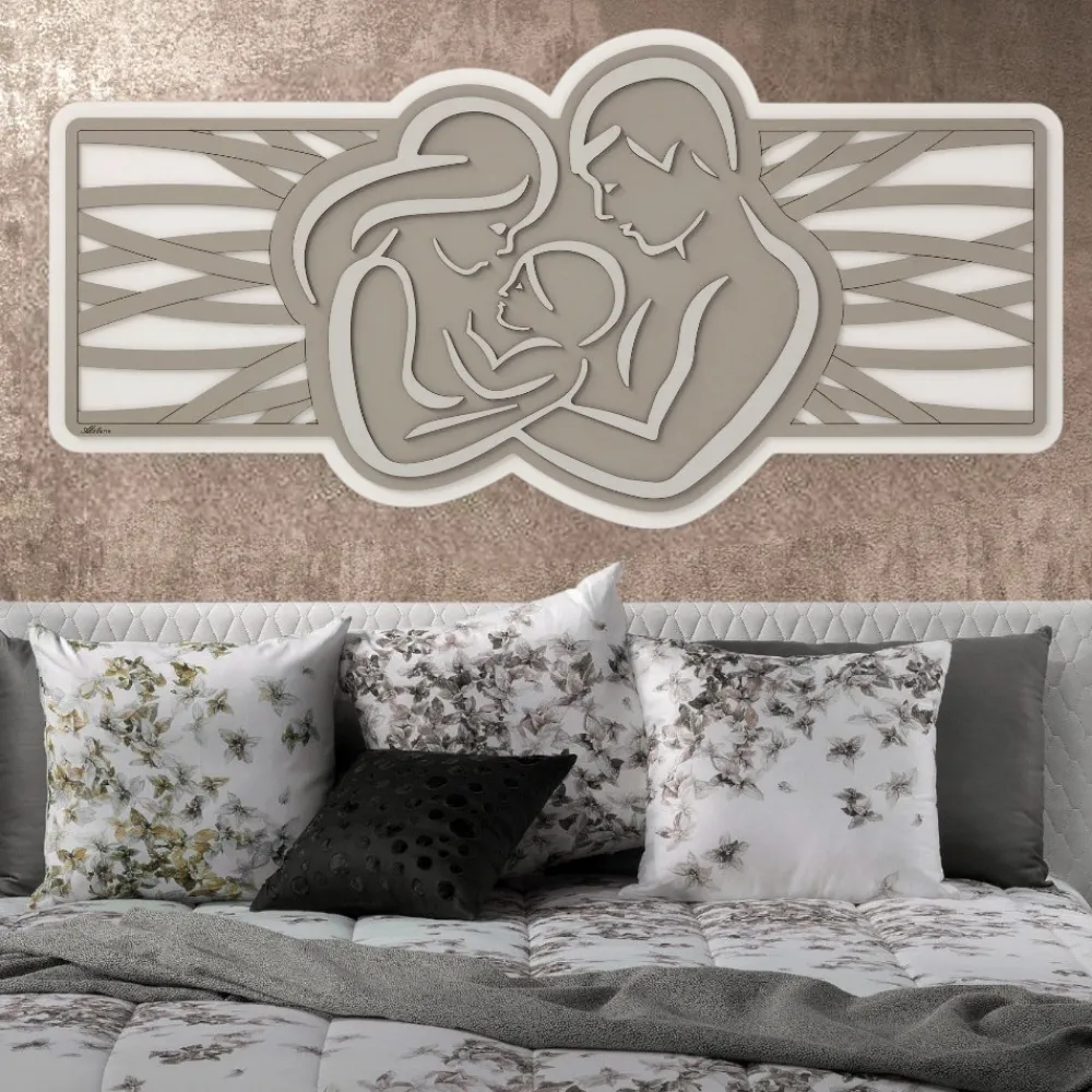 Capezzali-Selezionato da Mazzolaluce Capezzale sacra famiglia moderna 120x60 bianco tortora grigio