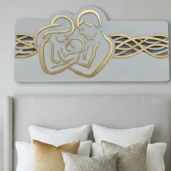 Capezzali-Selezionato da Mazzolaluce Capezzale sacra famiglia 120x60 moderna bianco foglia oro
