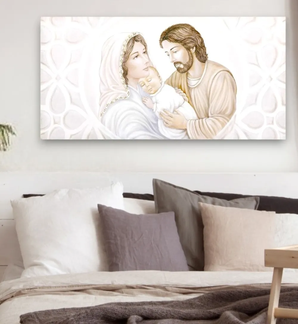 Capezzali-Selezionato da Mazzolaluce Capoletto dipinto sacra famiglia 120x60 quadro capezzale classico