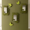 Appendiabiti Da Parete-Selezionato da Mazzolaluce Cappendiabiti moderno da parete farfalle legno colore verde oliva