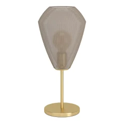 Lampade Da Tavolo-Eglo Caprarola lampada da tavolo paralume in vetro rigato