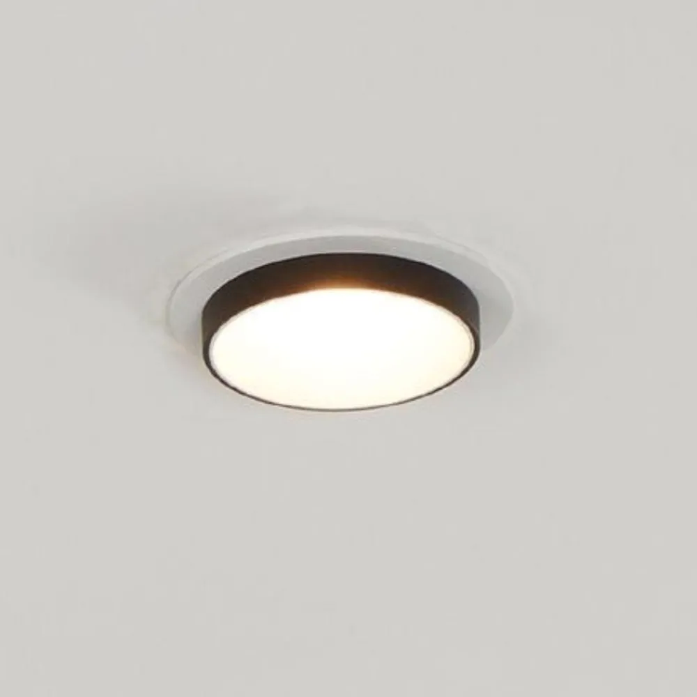 Faretti Da Incasso-Eglo Carosso faretto rotondo bianco bordo nero da incasso a soffitto